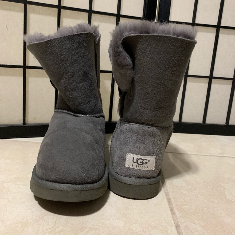 Gray Bailey Button Ugg Boots
